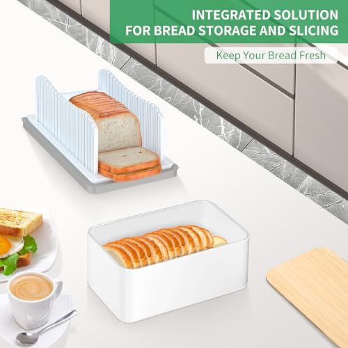 CAWIU Bread Slicer for Homemade with Box, Foldable Bread Slicing Guide - style: Bread Slicer with box