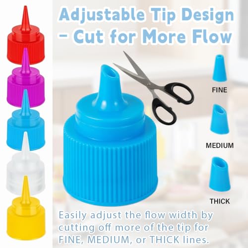 10Pcs Icing Squeeze Bottles 30ml 60ml for Cake Decorating Baking