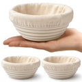 Fanfanwin Mini Banneton Proofing Baskets with Liner, 2 Pack, Round - style: Round