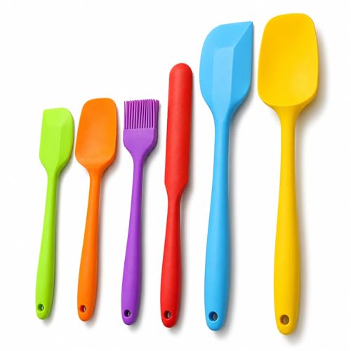 6-Piece Premium Silicone Spatula Set - Heat Resistant, Dishwasher Safe Turner, Nonstick Silicone Spatulas for Kitchen Use, Cooking