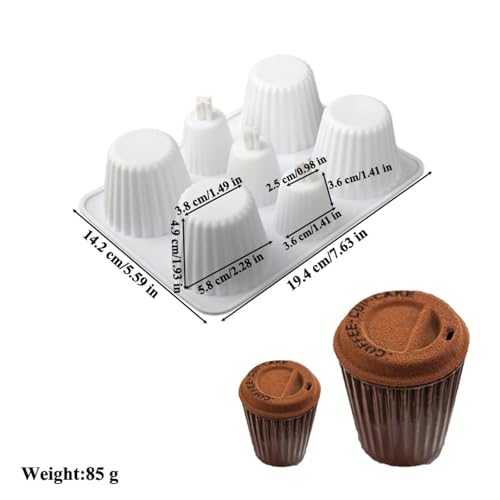 2pk Silicone Coffee Cup Baking Mold Easy Release for Desserts