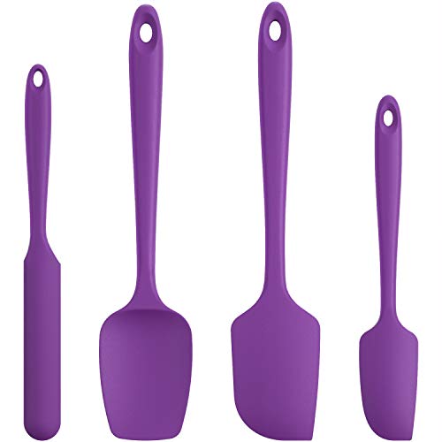 U-Taste Silicone Spatula Set 600°F High Heat Resistant, 4-Pcs, Purple - color: Purple