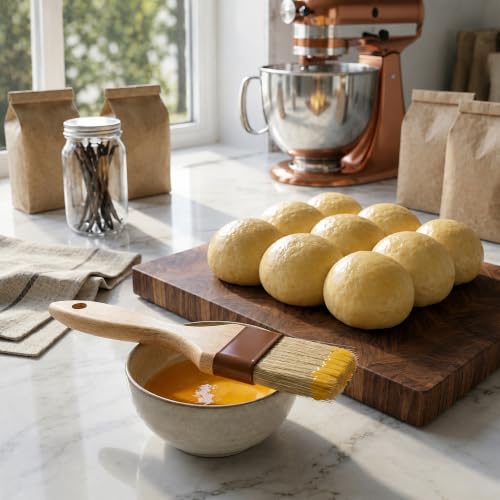 Restaurantware-Pastry Tek 1 Boar Bristles Pastry Brush, 2 Inches Buttering Tool – Hardwood Handle, Built-In Hanging Hole, Wood Basting Applicator, Sturdy Ferrule, For Glazing And Basting - size: 8 3/4"