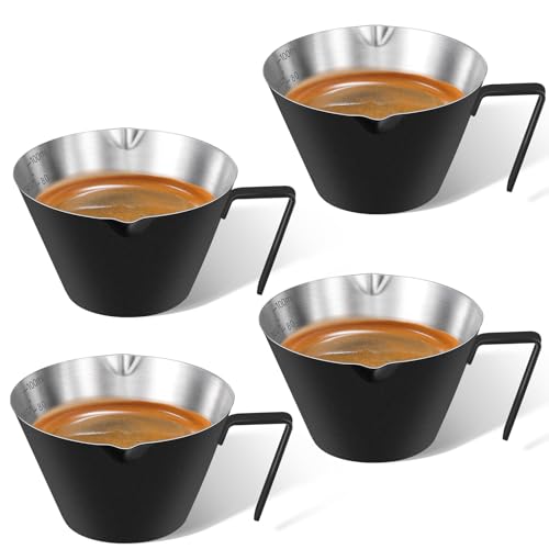 4 Pc Stainless Steel Espresso Shot Cups, 3.4oz/100ml, Black - color: 12_ Black 4pcs