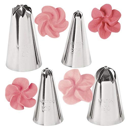 Drop Flower Decorating Piping Tip Set, 4 piece set (Pack of 2)