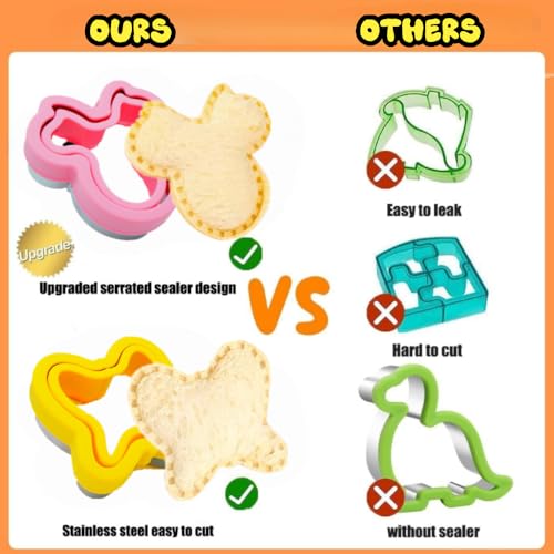 Uncrustable Sandwich Cutter, Crustless Sandwich Cutter and Sealer Set - color: 6Shape