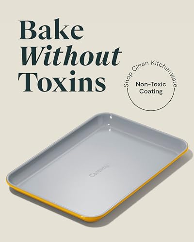 Caraway 9x13" Non-Stick Ceramic Small Baking Sheet - color: Marigold, size: Small 9" x 13"