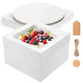 6 Pack Cake Boxes with Cake Boards,12x12x8 Inch Tall Cake Box with Window - size: 6 Pack-12x12x8 inches