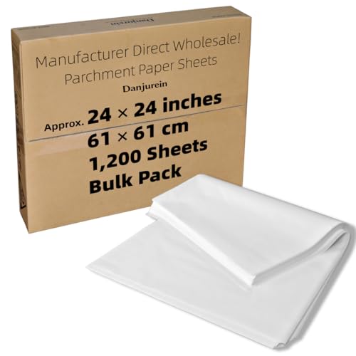 Industrial Grade 24x24 Parchment Paper - 1200 Bulk Sheets - color: White, size: 24"x24" (61x61cm) - 1200 sheets