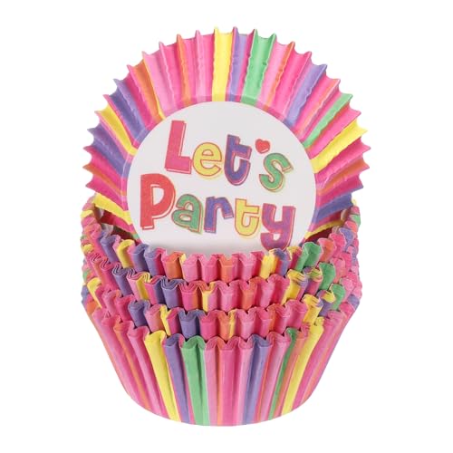 HARFINGTON 100 Count Cupcake Liners Cupcake Cups Rainbow Color - color: Dark Pink