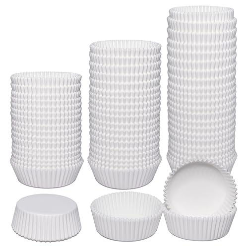 200 Pcs Jumbo Cupcake Liners, 3.54 Inch Parchment Muffin Liners for Baking, Muffin Papers Baking Cups (White) - color: White