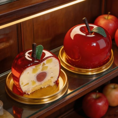 3D Apple Silicone Mold for Baking Mousse Cake, 8-Cavity - color: White (Apple)