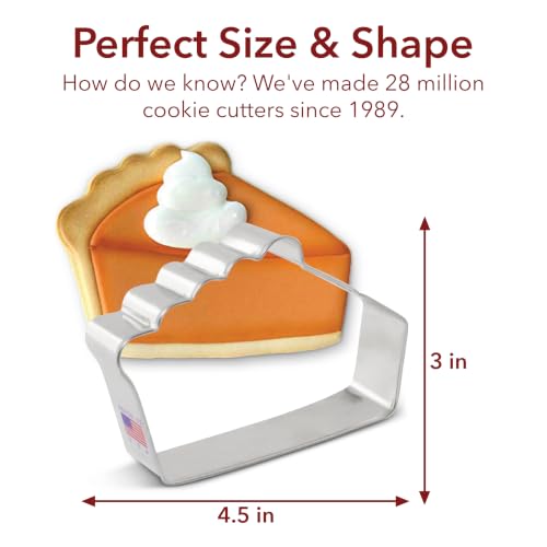 Ann Clark Pie Slice Cookie Cutter, Large 4-1/2” Made in USA