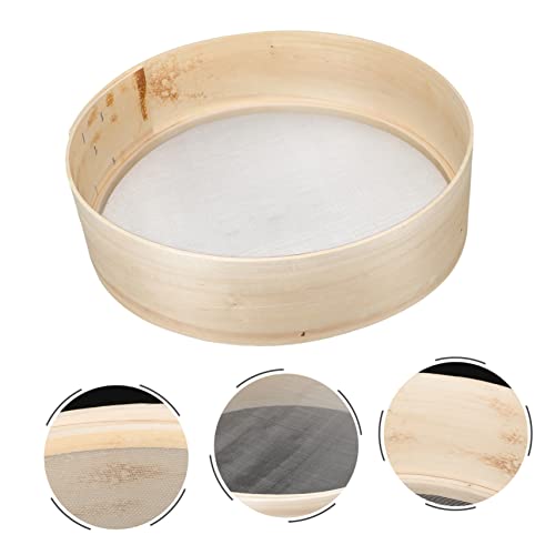Wooden Flour Sifter Fine Mesh Sieve Baking Tool for Household Use Multi-functional Kitchen Strainer for Flour Cocoa Powder and Sugar
