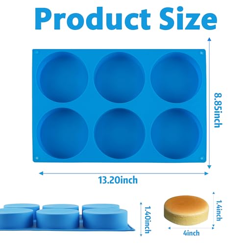 Sidosir Round Silicone Mold for Baking, 4inch Large Breakfast Sandwiches Mold Silicone for Whoopie Pie (2, 1.4 inch deep) - size: 1.4 inch deep