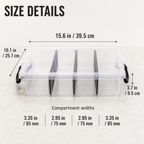 Cookie Cutter Storage Box, Clear 4-Section Organizer with Lid