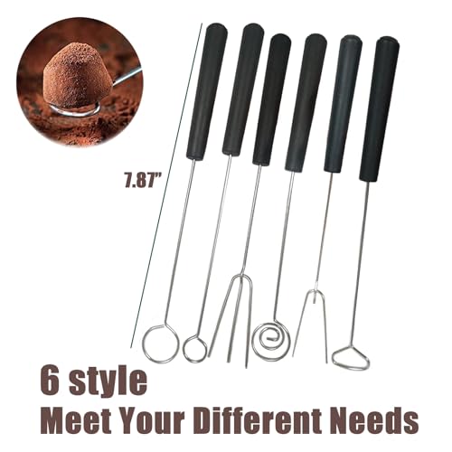 6 Chocolate Dipping Fork Spoons Set,2 Culinary Drawing Decorating Spoon Set - color: 8PCS