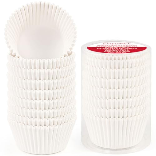 Caperci Standard White Cupcake Liners for Baking Paper Muffin Cups 200pcs - color: White