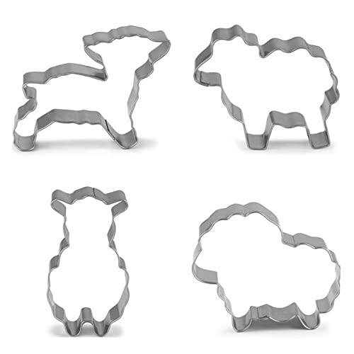 Sheep Shaped Cookie Cutters Set Stainless Steel 4Pcs