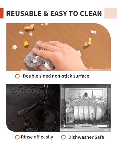 3 Pack Oven Liners for Bottom of Oven, 17x25" Large Heavy Duty Non-Stick Reusable Oven Mat for Electric, Gas, Toaster & Convection Ovens - BPA & PFOA Free, Dishwasher Safe, Kitchen Essentials, Copper - color: Copper, size: 3 Pack 17”x25”