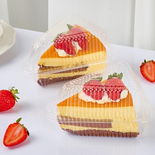 Zezzxu 100 Pack Triangle Cake Slice Containers To Go Dessert Boxes