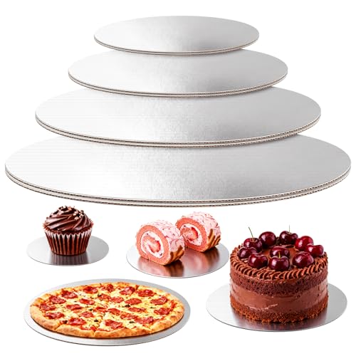 8 Pack Round Cake Boards, Silver Cake Circles 6, 8, 10 and 12 Inch - color: Silver, size: 6/8/10/12Inch, style: Classic Round