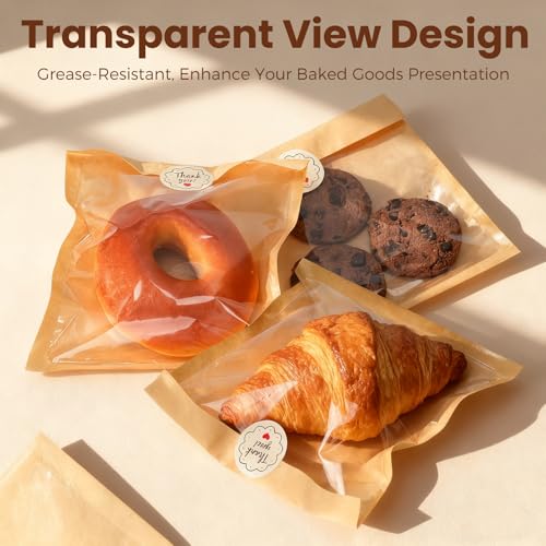 100Pcs Cookie Bags with Seal, Premium Cookie Packaging Bag 5.7 * 6.5 - size: 5.7*6.5