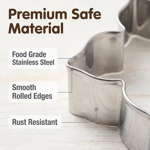 Flower Cookie Cutter Set - 6Pcs Flower Shaped Cookie Cutter, Stainless Steel Cookie Cutters, Baking Tool for Homemaking Cookie, Sandwiches, Cake, Fruit - color: C