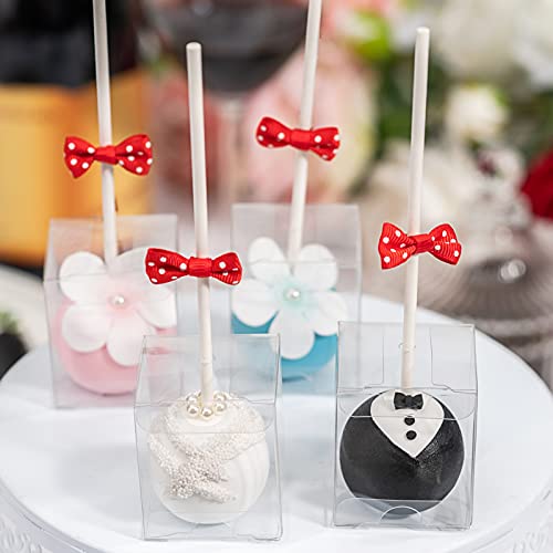 50 Pack1.75x1.75x2 Pre Cut Hole Cake Pop Boxes with Sticks Wrap Kit