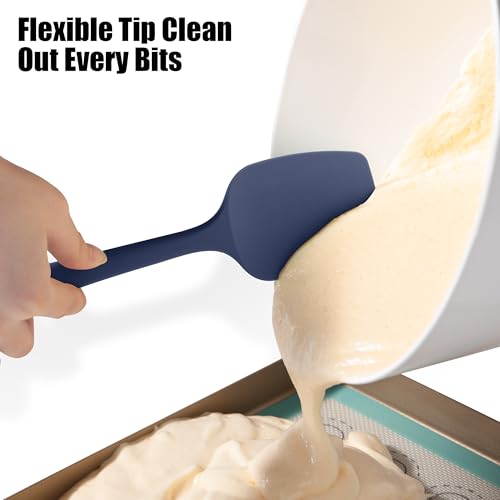 Doosu 600°F Heat Resistant Silicone Large Spoon, 11.4in, Navy Blue - color: Navy Blue, size: 11.4in (Spoon Spatula)