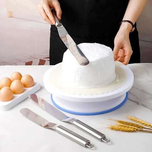 4 Pcs Angled Cake Icing Spatula Set, Stainless Steel Straight Off Spatulas