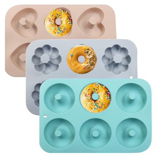 Non-Stick Doughnut Pan Set of 3, Multiple Styles - style: Multiple styles