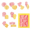 Mother‘s Day Cookie Cutters, 8Pcs 3D Plastic Cookie Molds Thank You Rose Tulip Shape Biscuit Cutters for Mother's Day or Birthday Party Baking Cutting Tool(E8) - color: E8