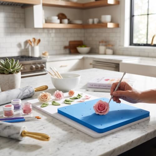 12-Hole Fondant Shaping Mat, 8x8 Inch Non-Stick 2-Pack