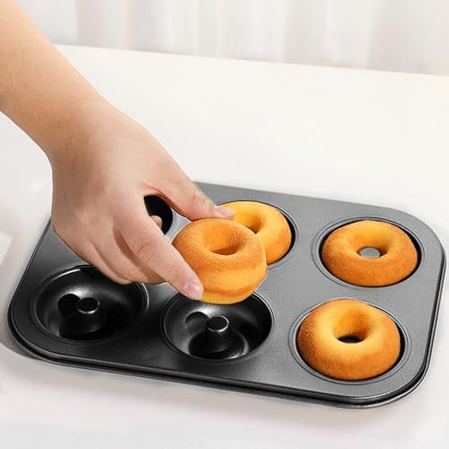 Shudyear 2 Pc Donut Pan Doughnut Baking Pan Nonstick Carbon Steel Baking Mold for Homemade Donuts Dessert Baking Oven Tray - size: 2pc-A