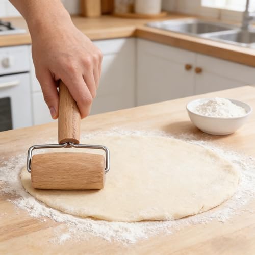 Small Rolling Pin, Wooden Dough Roller, Non-Stick Pizza Roller, T Type Rolling Pins for Kitchen Baking, Pizza Dough Press (2.8 * 5.1 inch) - size: 2.8*5.1 inch