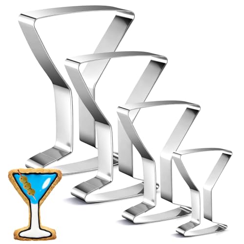 Havawish 4 Pcs Martini Cookie Cutter Set 2 to 5 in Stainless Steel - style: Martini
