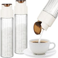 NiHome 16.9oz Sugar Dispenser,Ribbed Glass Jar,Auto Pour for Coffee Bar,2PC - size: 16.9 OZ (2PCS)