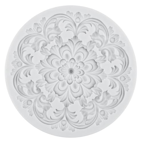 Baroque Frame Flower Lace Wreath Fondant Silicone Molds Set of 4 - color: Style O