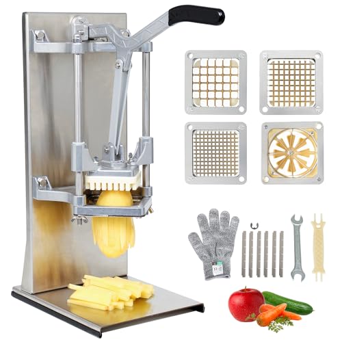 BIEAMA French Fry Cutter with 4 Blades, 1/4", 3/8", 1/2" & 8 Wedge - size: 1/4" & 3/8" & 1/2 & 8-wedge (Vertical Machine)