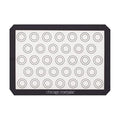 Chicago Metallic Silicone Pastry Mat with Measurements,, Baking Mat with Cookie Marks Gray 16.5x11.5 Inch