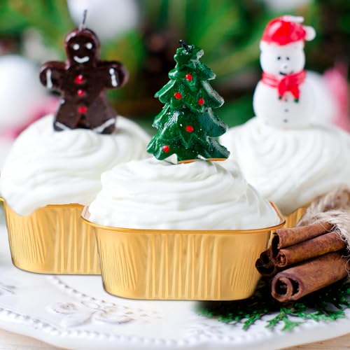 Aoriher 300 Pieces 10 oz Mini Cake Pans with Lids,Gold - color: Gold