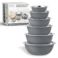 COOK WITH COLOR Stainless Steel Mixing Bowls Set - Nesting Bowls, 6 Pieces, Grey - color: Gray