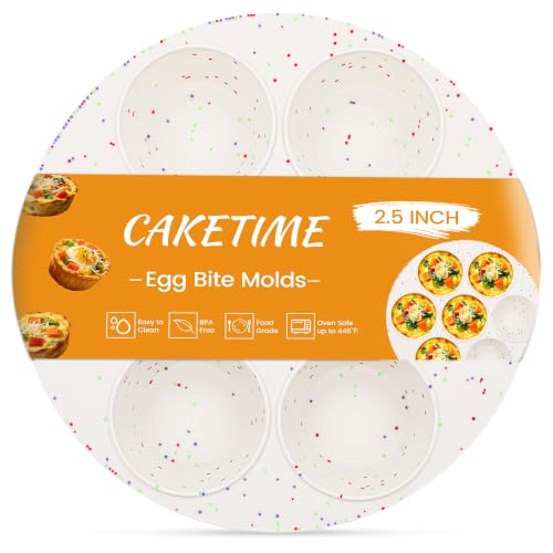 CAKETIME Silicone Muffin Pan for Air Fryer Oven, Nonstick 7 Cups Confetti Design, Baking Mold for Egg Bites, Muffins, Cupcakes, Mini Quiche 1 Pack - size: 1pc:7-Cup 2.5in