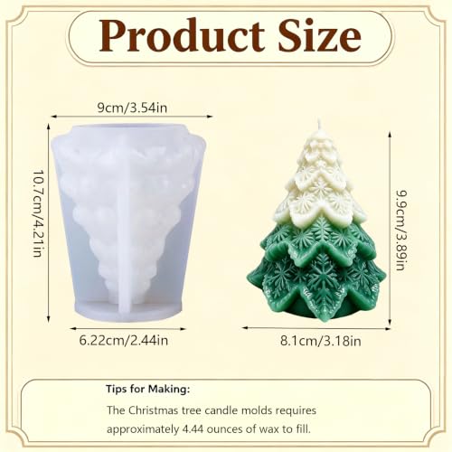 4.2 Inches Christmas Candle Molds, Christmas Tree Silicone Molds - color: 1 Pcs Christmas Tree Silicone Molds