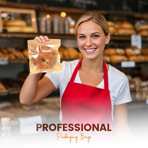 300 Pack Cookie Bags with Seal, Heat Sealable Bakery Bags with Window - size: 7.1" x 7.5"