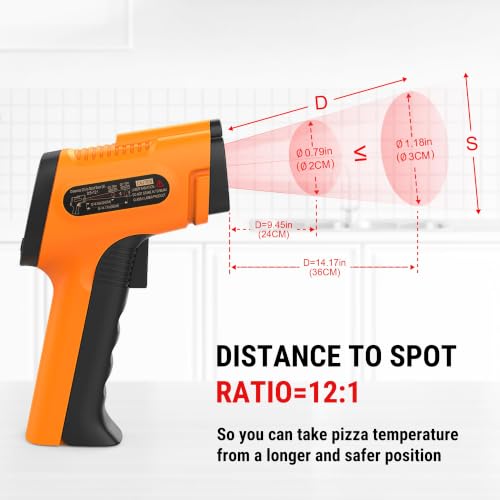 TempPro TempScan Infrared Thermometer Gun for Pizza Oven Griddle HVAC - style: 1 Laser & D:S 12:1