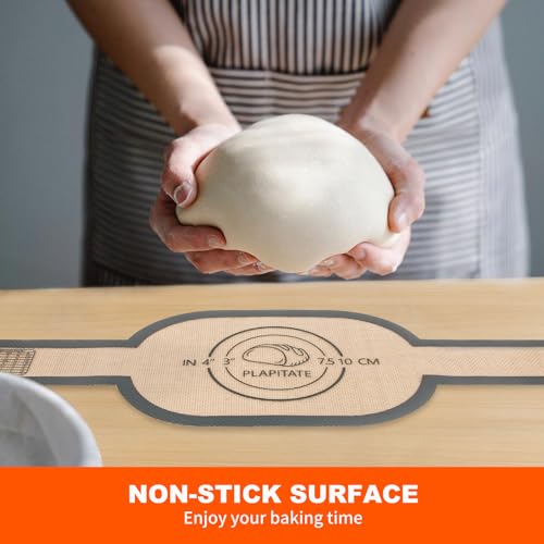 PLAPITATE Silicone Bread Sling Dutch Oven Liner, Non-Stick & Easy Clean Reusable Oval Silicone Baking Mat with Long Handles, Easy to Transfer Sourdough - 2 Gray Set - color: Gray Oval