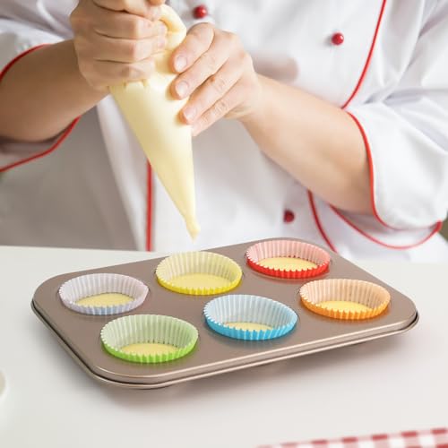 Rainbow Mini Cupcake Liners 400 Count Colorful Muffin Paper Baking Cups Food Grade Disposable Cupcake Wrappers - size: Mini Size