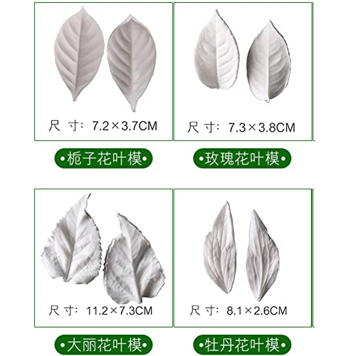KALAIEN 8Pcs Sugar Paste Leaf Veiners Fontant Silicone Mold - color: 8Pcs Leaf Veiners